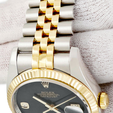 腕時計 ロレックス ROLEX デイトジャスト 36 116233 2BR V番 自動巻き メンズ V番 K18YG×SS コンビ 純正ダイヤ ブラック オニキス