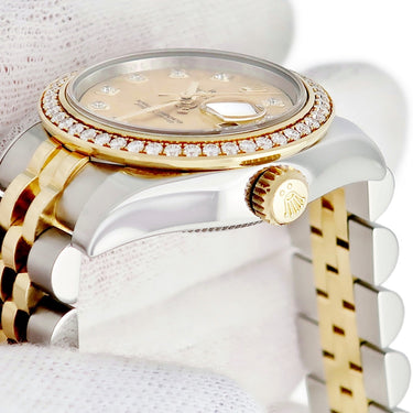 腕時計 ロレックス ROLEX デイトジャスト 179383G ランダム番 自動巻き レディース ランダム番 K18YG×SS コンビ 純正ダイヤ ジュビリー