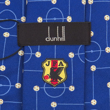 ダンヒル dunhill シルク JFAコラボ 9CM ネイビー シルク ネクタイ サッカー日本代表モデル