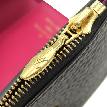 ルイヴィトン LOUIS VUITTON ポルトフォイユ カプシーヌ XS M68587 ノワール×ホットピンク レザー トリヨンレザー 三つ折り財布 ゴールド金具