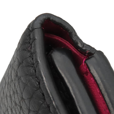 ルイヴィトン LOUIS VUITTON ポルトフォイユ カプシーヌ XS M68587 ノワール×ホットピンク レザー トリヨンレザー 三つ折り財布 ゴールド金具