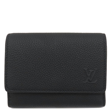 ルイヴィトン LOUIS VUITTON ヴィクター ウォレット M26250 ブラック カーフ ワクシーカーフレザー 三つ折り財布 ブラック金具 黒 コンパクトウォレット