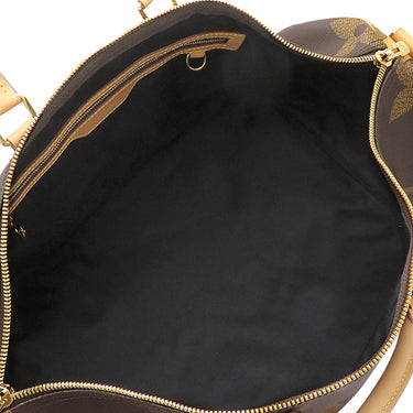 ルイヴィトン LOUIS VUITTON キーポル バンドリエール50 M44739 モノグラムジャイアントリバース レザー モノグラムジャイアントリバースキャンバス ボストンバッグ ゴールド金具 茶