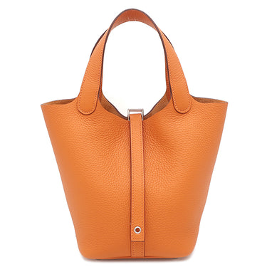 エルメス HERMES ピコタンロックPM オレンジ トリヨンクレマンス ハンドバッグ シルバー金具 新品 未使用