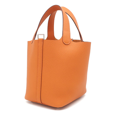 エルメス HERMES ピコタンロックPM オレンジ トリヨンクレマンス ハンドバッグ シルバー金具 新品 未使用