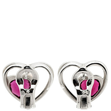 フレッド FRED プリティウーマン ホワイトゴールド K18WG ルベライト ダイヤモンド ピアス ハートカット ルベライト ダイヤモンド 750 18K WG