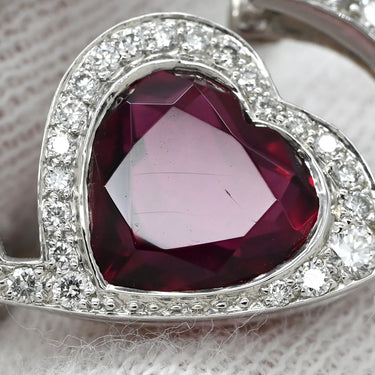 フレッド FRED プリティウーマン ホワイトゴールド K18WG ルベライト ダイヤモンド ピアス ハートカット ルベライト ダイヤモンド 750 18K WG