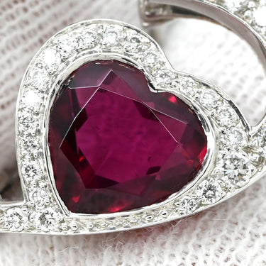 フレッド FRED プリティウーマン ホワイトゴールド K18WG ルベライト ダイヤモンド ピアス ハートカット ルベライト ダイヤモンド 750 18K WG