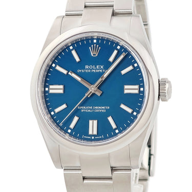 腕時計 ロレックス ROLEX オイスター パーペチュアル 134300 ランダム番 自動巻き メンズ 新品同様 ランダム番 メッドブルー 青