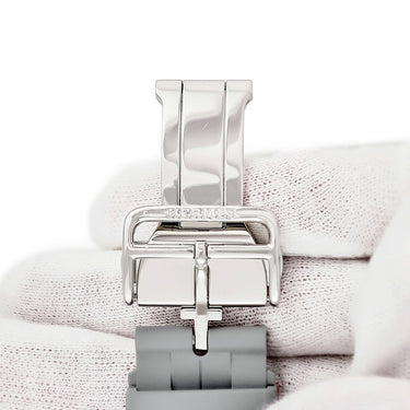 エルメス HERMES 純正 アップルウォッチ 44 45 46 49 mm用 キリム グレー ラバー ステンレススチール 腕時計パーツ ラバー ベルト 35ｍｍ バックル付き