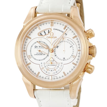 腕時計 オメガ OMEGA デ ヴィル コーアクシャル クロノスコープ 422.53.41.50.04.001 自動巻き メンズ K18RG無垢 クロノグラフ 白