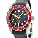 腕時計 チュードル TUDOR ヘリテージ ブラックベイ 79220R J番 自動巻き メンズ J番 イカ針 黒 赤ベゼル 小バラロゴ ダイバーズ
