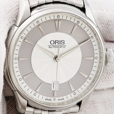 腕時計 オリス ORIS アートリエ デイト シルバー 01 733 7591 4051-07 8 21 73 自動巻き メンズ ギョウシェ