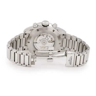 腕時計 ロンジン LONGINES コンクエスト クロノグラフ L3.835.4.02.6 自動巻き メンズ シルバー グリーン スモールセコンド