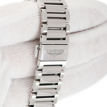 腕時計 ロンジン LONGINES コンクエスト クロノグラフ L3.835.4.02.6 自動巻き メンズ シルバー グリーン スモールセコンド