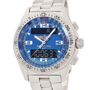 腕時計 ブライトリング BREITLING B-1 デジタルアナログ A68362 A696C11FA クオーツ メンズ ブルー パーペチュアルカレンダー