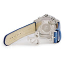 腕時計 ジェイコブ JACOB&CO 5タイムゾーン ワールドマップ JC-124D クオーツ メンズ 純正ダイヤ パヴェ シェル ブルー GMT デイト