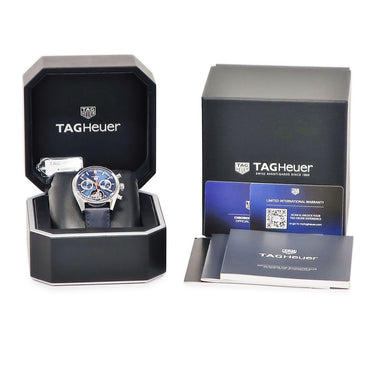 腕時計 タグホイヤー TAG Heuer カレラ トゥールビヨン クロノグラフ CBS5010.FC6543 自動巻き メンズ 未使用 ブルー オープンハート