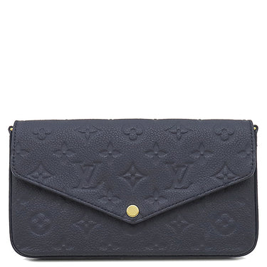 ルイヴィトン LOUIS VUITTON ポシェット フェリシー M83589 ネイビー モノグラムアンプラント チェーンウォレット ゴールド金具 紺 チェーンショルダー