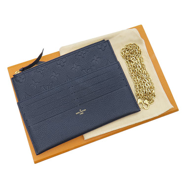 ルイヴィトン LOUIS VUITTON ポシェット フェリシー M83589 ネイビー モノグラムアンプラント チェーンウォレット ゴールド金具 紺 チェーンショルダー