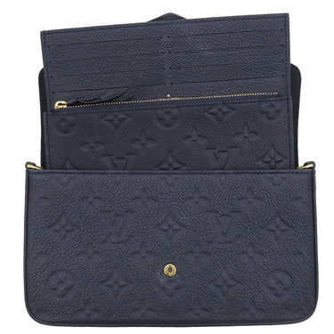 ルイヴィトン LOUIS VUITTON ポシェット フェリシー M83589 ネイビー モノグラムアンプラント チェーンウォレット ゴールド金具 紺 チェーンショルダー