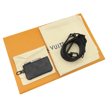 ルイヴィトン LOUIS VUITTON トリオ メッセンジャー M46602 ブラック レザー モノグラムシャドウレザー ショルダーバッグ ブラック金具 黒 斜め掛け