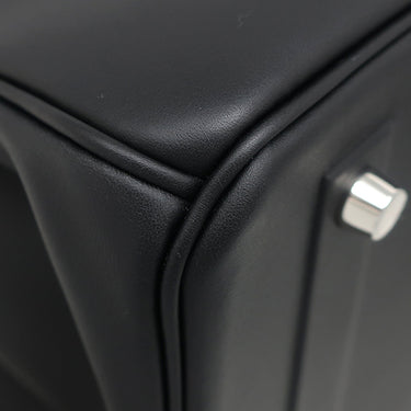 エルメス HERMES シャドーバーキン35 ブラック ヴォースイフト ハンドバッグ シルバー金具 黒