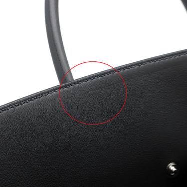 エルメス HERMES シャドーバーキン35 ブラック ヴォースイフト ハンドバッグ シルバー金具 黒