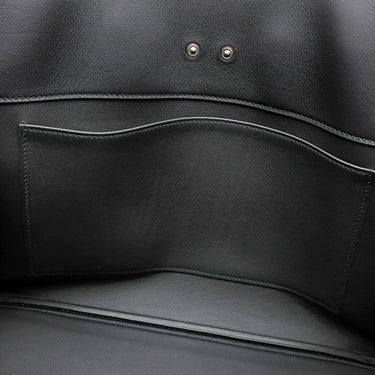 エルメス HERMES シャドーバーキン35 ブラック ヴォースイフト ハンドバッグ シルバー金具 黒