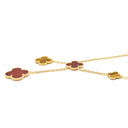 ヴァンクリーフアーペル Van Cleef & Arpels マジックアルハンブラ 6モチーフ VCARN5JP00 イエローゴールド K18YG カーネリアン タイガーズアイ ネックレス カーネリアン タイガーズアイ 赤 茶 750 18K YG