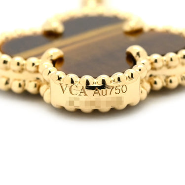ヴァンクリーフアーペル Van Cleef & Arpels マジックアルハンブラ 6モチーフ VCARN5JP00 イエローゴールド K18YG カーネリアン タイガーズアイ ネックレス カーネリアン タイガーズアイ 赤 茶 750 18K YG