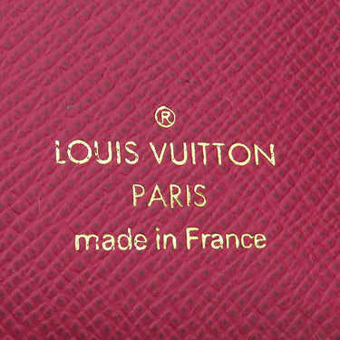 ルイヴィトン LOUIS VUITTON ポルトフォイユ ゾエ M62932 フューシャ モノグラムキャンバス レザー 三つ折り財布 ゴールド金具 茶 ピンク