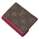 ルイヴィトン LOUIS VUITTON ポルトフォイユ ゾエ M62932 フューシャ モノグラムキャンバス レザー 三つ折り財布 ゴールド金具 茶 ピンク