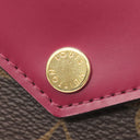 ルイヴィトン LOUIS VUITTON ポルトフォイユ ゾエ M62932 フューシャ モノグラムキャンバス レザー 三つ折り財布 ゴールド金具 茶 ピンク