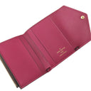 ルイヴィトン LOUIS VUITTON ポルトフォイユ ゾエ M62932 フューシャ モノグラムキャンバス レザー 三つ折り財布 ゴールド金具 茶 ピンク