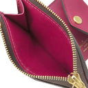 ルイヴィトン LOUIS VUITTON ポルトフォイユ ゾエ M62932 フューシャ モノグラムキャンバス レザー 三つ折り財布 ゴールド金具 茶 ピンク