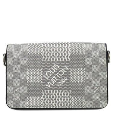 ルイヴィトン LOUIS VUITTON ステュディオ メッセンジャー N50014 アンタークティカ ダミエグラフィット3Dキャンバス ショルダーバッグ シルバー金具 黒 グレー