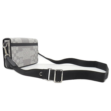 ルイヴィトン LOUIS VUITTON ステュディオ メッセンジャー N50014 アンタークティカ ダミエグラフィット3Dキャンバス ショルダーバッグ シルバー金具 黒 グレー