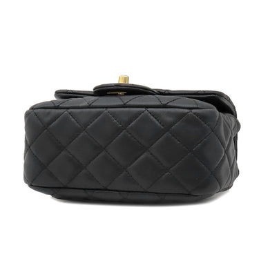 シャネル CHANEL ミニマトラッセ チェーンショルダー ブラック ラムスキン ショルダーバッグ ゴールド金具 黒 ココマーク ココボール