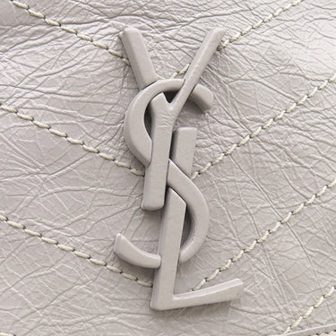 サンローラン SAINT LAURENT ニキ チェーンショルダー 498894 グレー カーフ ショルダーバッグ ガンメタル金具 肩掛け