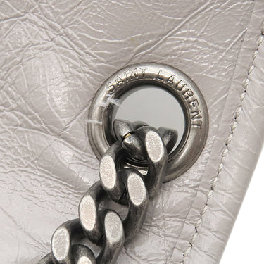 サンローラン SAINT LAURENT ニキ チェーンショルダー 498894 グレー カーフ ショルダーバッグ ガンメタル金具 肩掛け