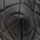 シャネル CHANEL マトラッセ チェーン トート ブラック ラムスキン トートバッグ シルバー金具 黒 ココマーク