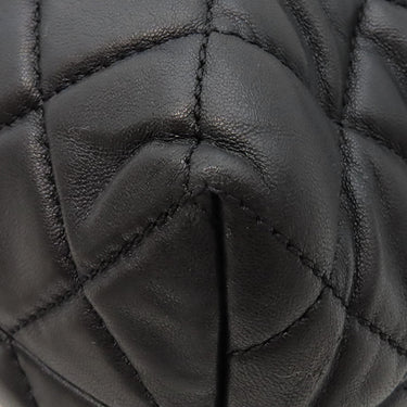 シャネル CHANEL マトラッセ チェーン トート ブラック ラムスキン トートバッグ シルバー金具 黒 ココマーク