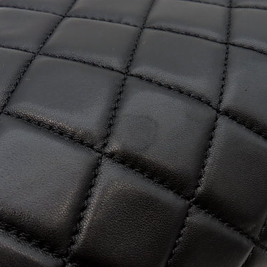 シャネル CHANEL マトラッセ チェーン トート ブラック ラムスキン トートバッグ シルバー金具 黒 ココマーク