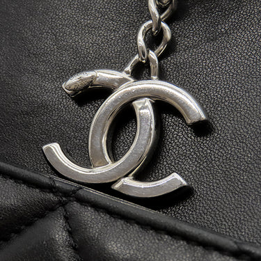 シャネル CHANEL マトラッセ チェーン トート ブラック ラムスキン トートバッグ シルバー金具 黒 ココマーク
