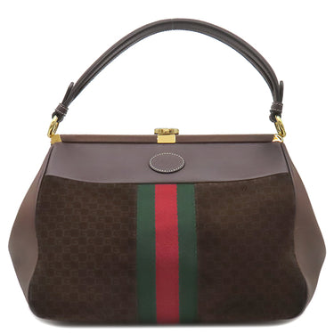 グッチ GUCCI ヴィルゴ GG 726428 ブラウン レザー スウェード 2WAYバッグ ゴールド金具 茶 シェリーライン がま口バッグ Virgo
