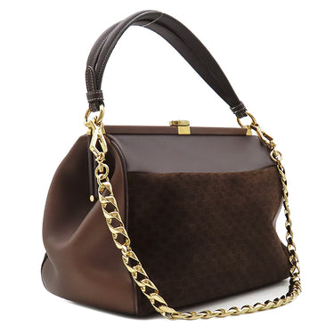 グッチ GUCCI ヴィルゴ GG 726428 ブラウン レザー スウェード 2WAYバッグ ゴールド金具 茶 シェリーライン がま口バッグ Virgo