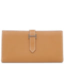 エルメス HERMES ベアンスフレ ゴールド ヴォーエプソン 長財布 シルバー金具 茶 二つ折り財布