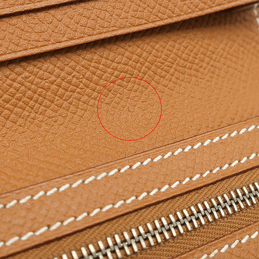 エルメス HERMES ベアンスフレ ゴールド ヴォーエプソン 長財布 シルバー金具 茶 二つ折り財布