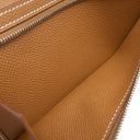 エルメス HERMES ベアンスフレ ゴールド ヴォーエプソン 長財布 シルバー金具 茶 二つ折り財布